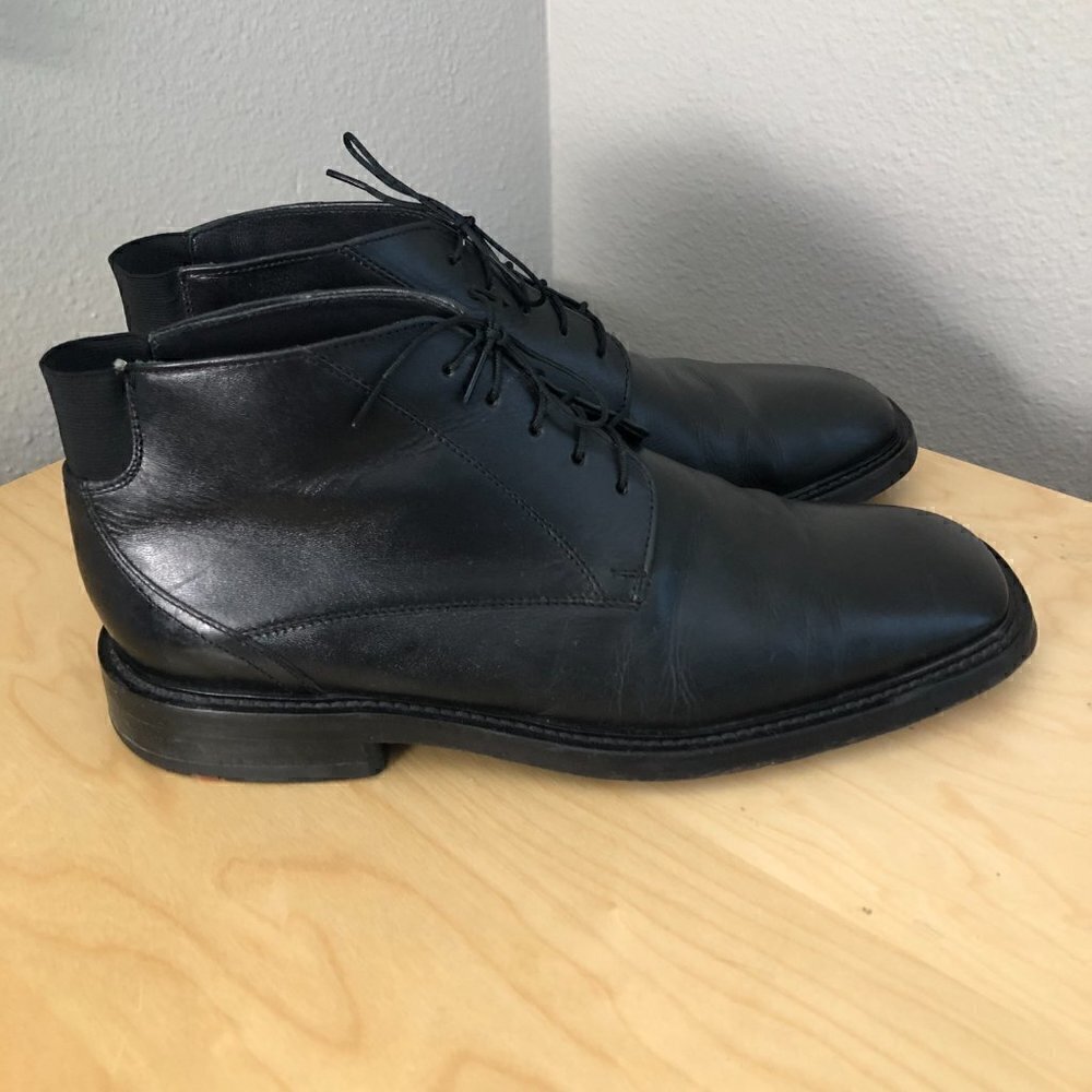 LLOYD Olon Leather Chukka Boot EUR 42.5 Black Square Toe Made in Germany